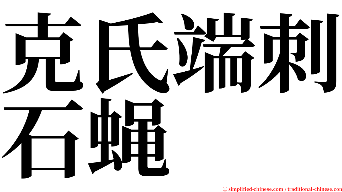克氏端刺石蝇 serif font