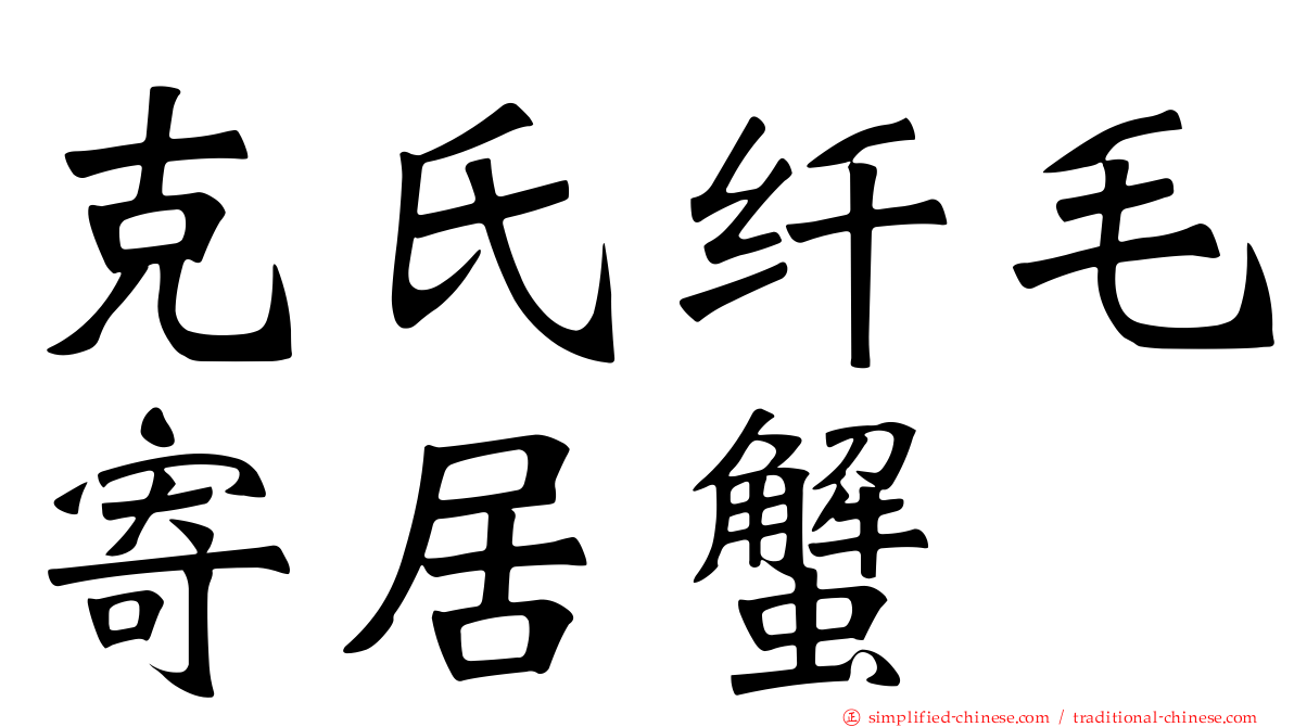 克氏纤毛寄居蟹