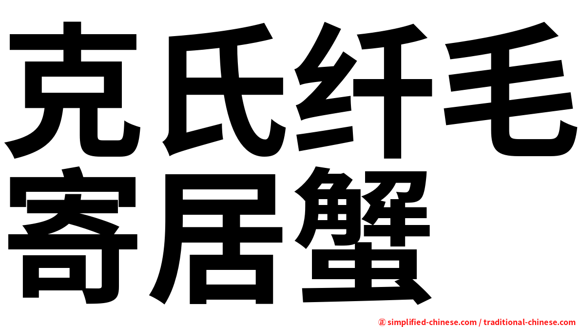 克氏纤毛寄居蟹