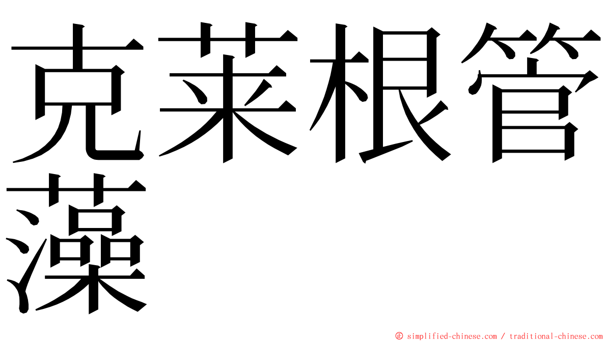 克莱根管藻 ming font