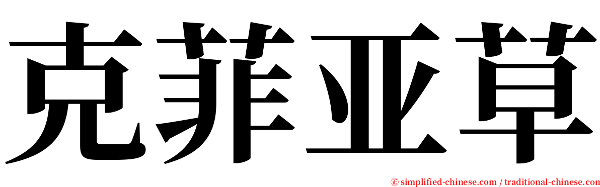 克菲亚草 serif font