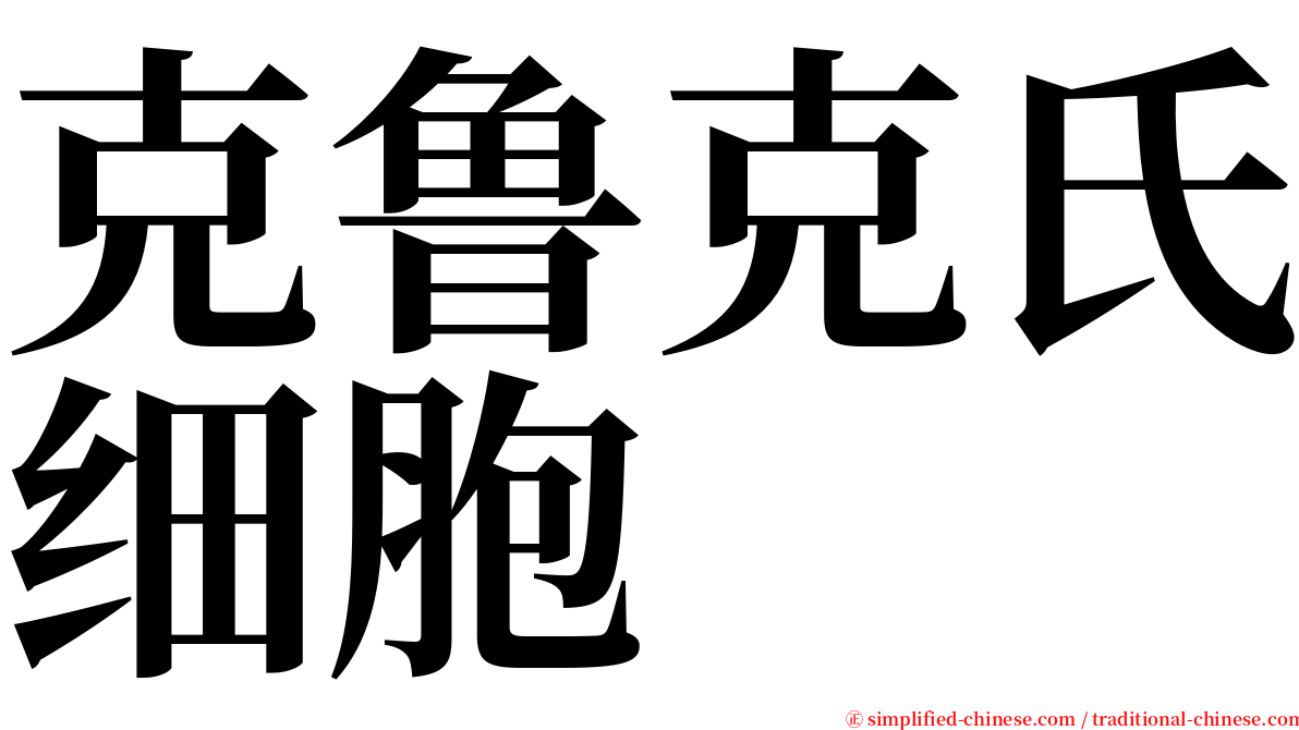 克鲁克氏细胞 serif font