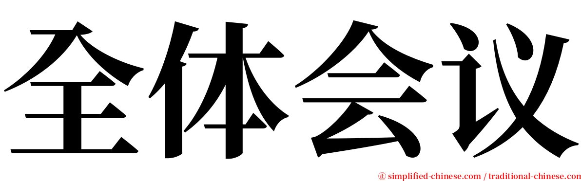 全体会议 serif font