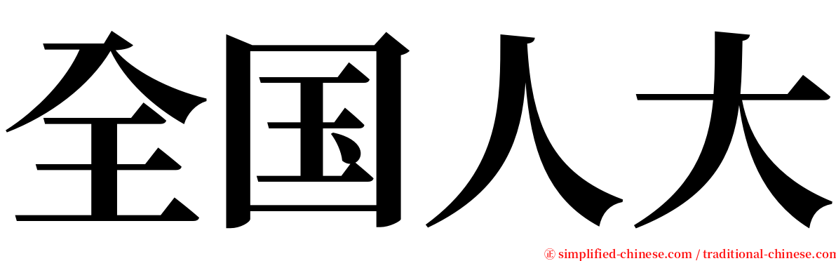 全国人大 serif font