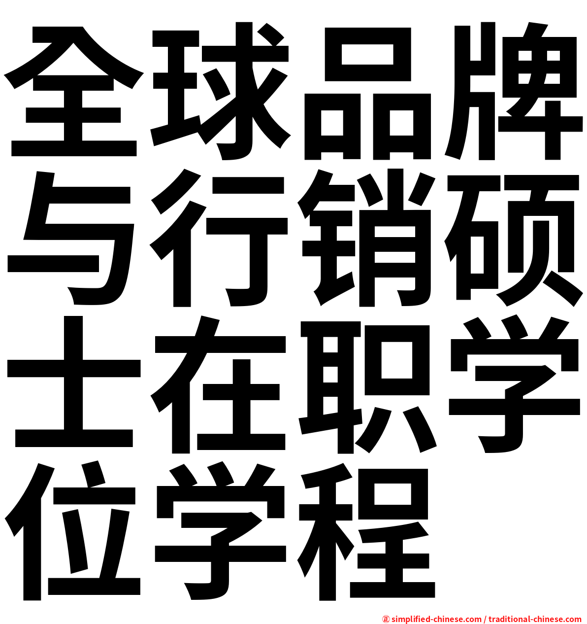 全球品牌与行销硕士在职学位学程