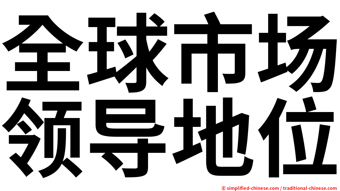 全球市场领导地位