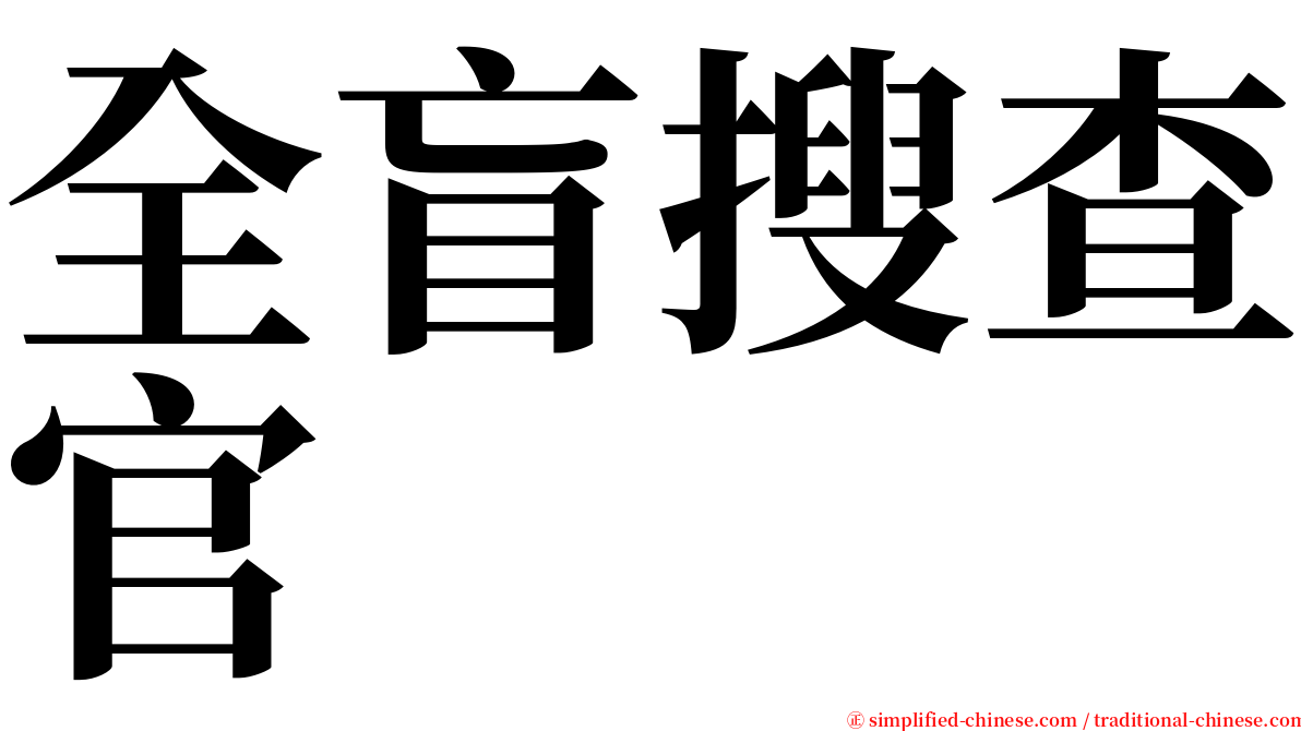 全盲搜查官 serif font