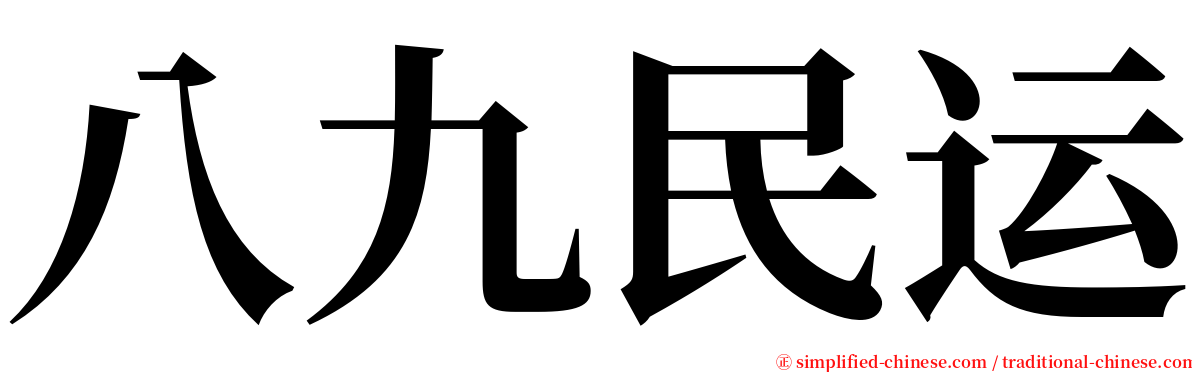 八九民运 serif font