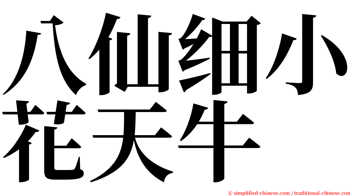 八仙细小花天牛 serif font