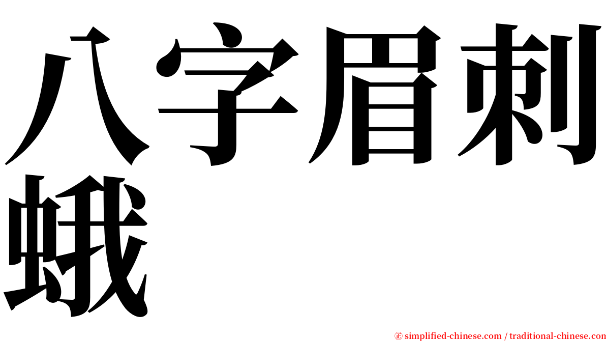 八字眉刺蛾 serif font