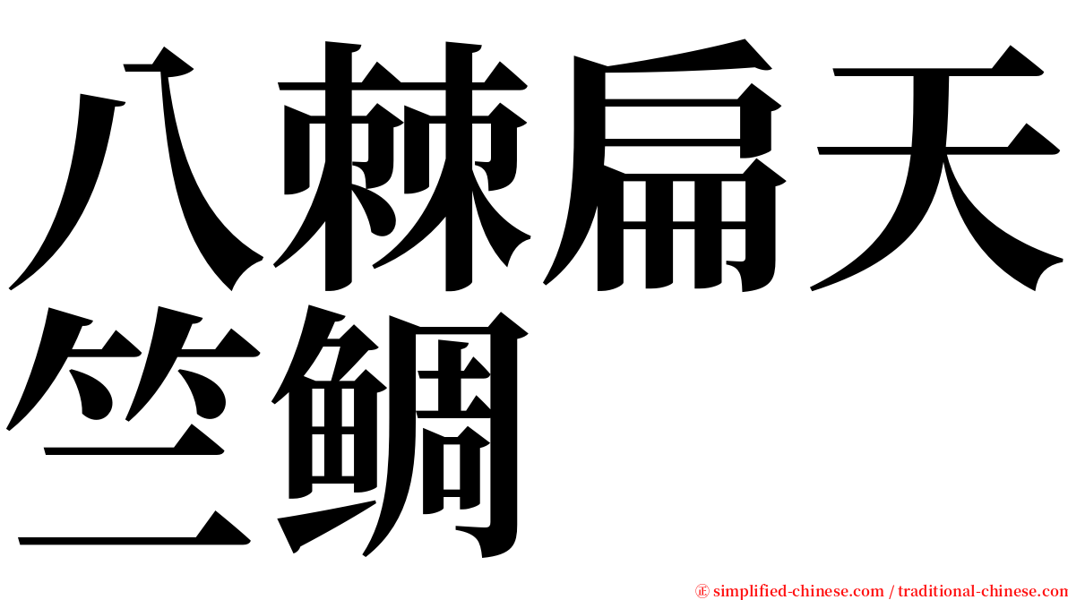 八棘扁天竺鲷 serif font