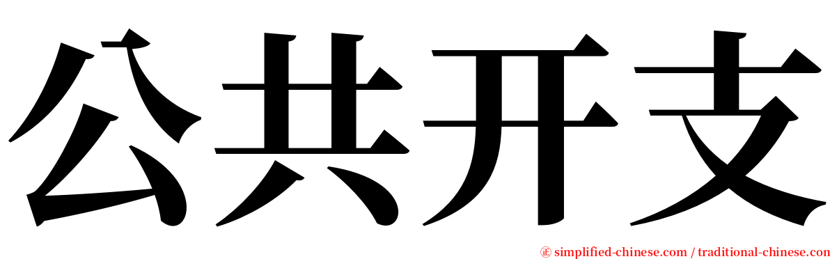 公共开支 serif font