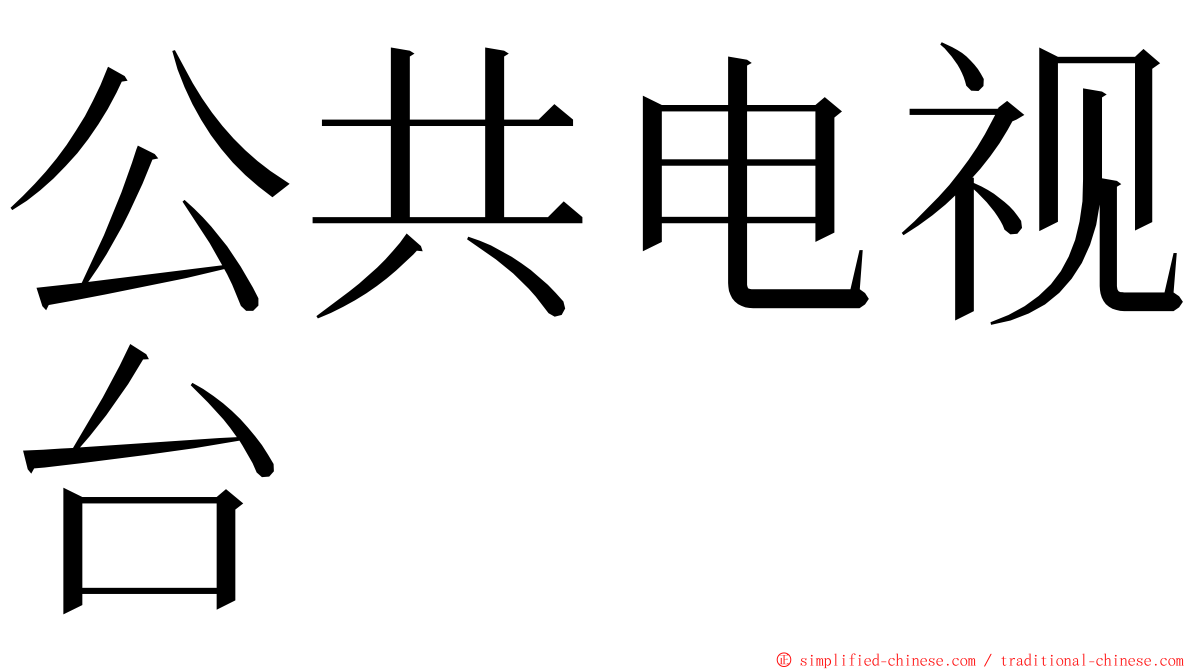 公共电视台 ming font