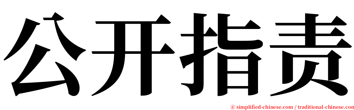 公开指责 serif font