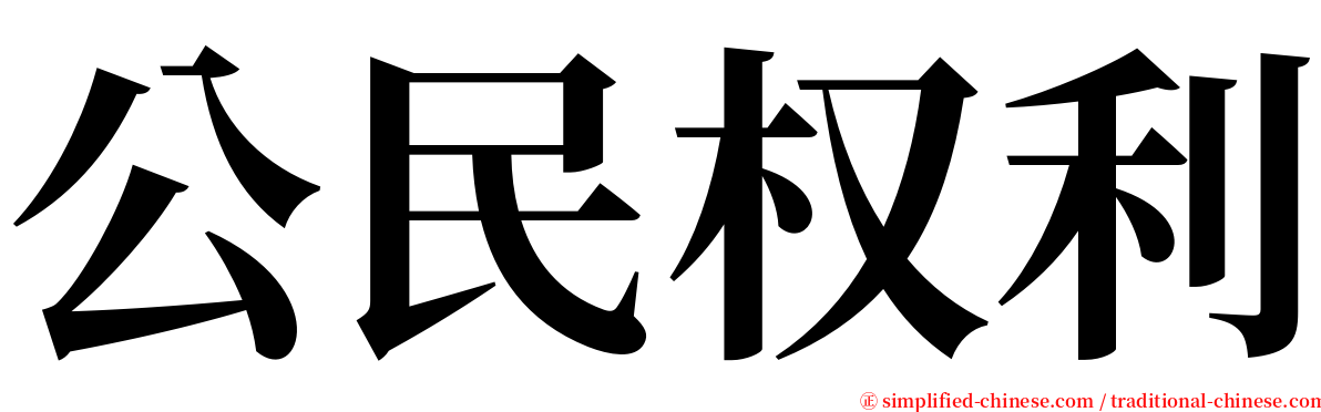 公民权利 serif font