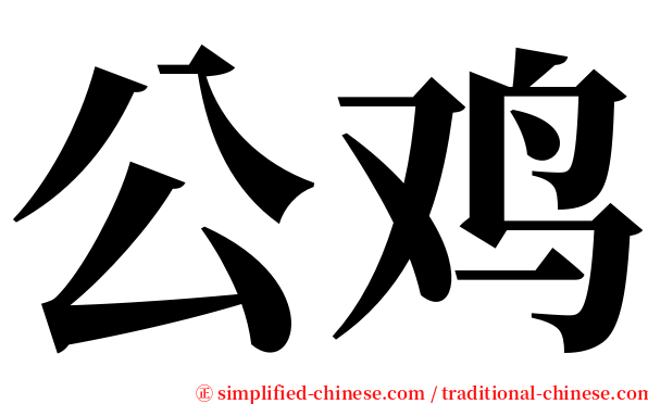 公鸡 serif font