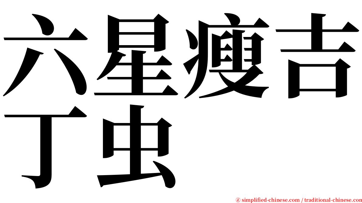 六星瘦吉丁虫 serif font
