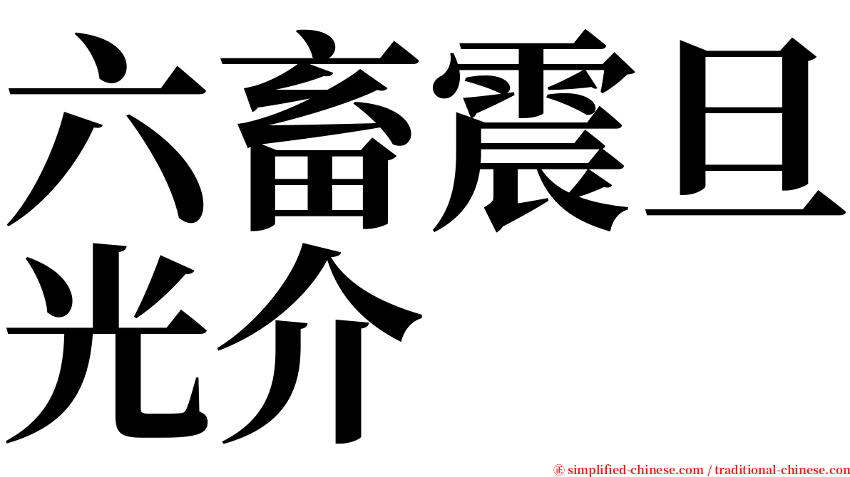 六畜震旦光介 serif font