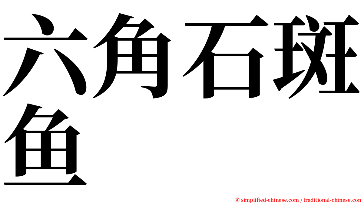 六角石斑鱼 serif font