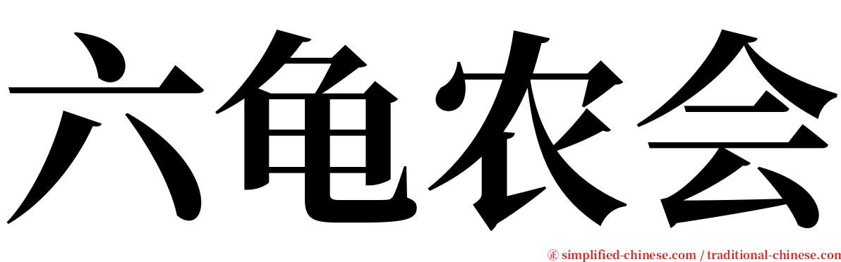 六龟农会 serif font
