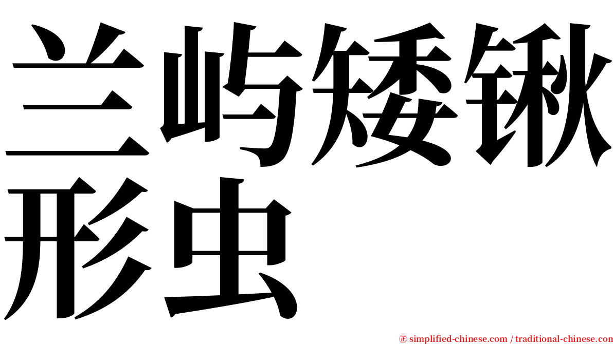 兰屿矮锹形虫 serif font