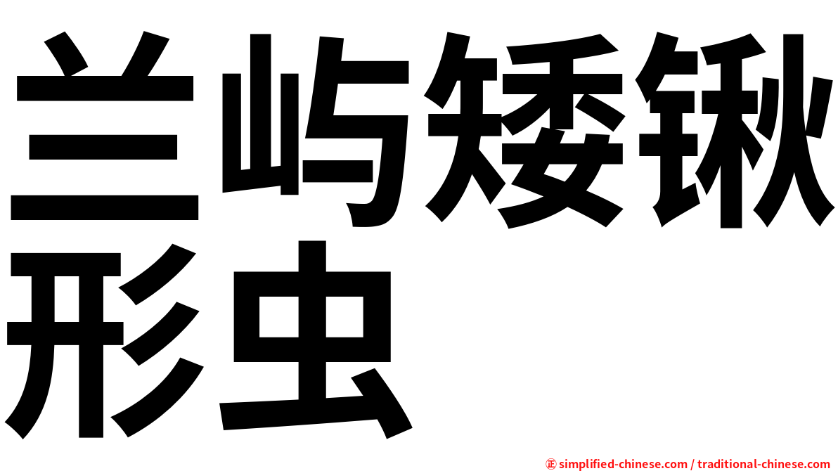 兰屿矮锹形虫