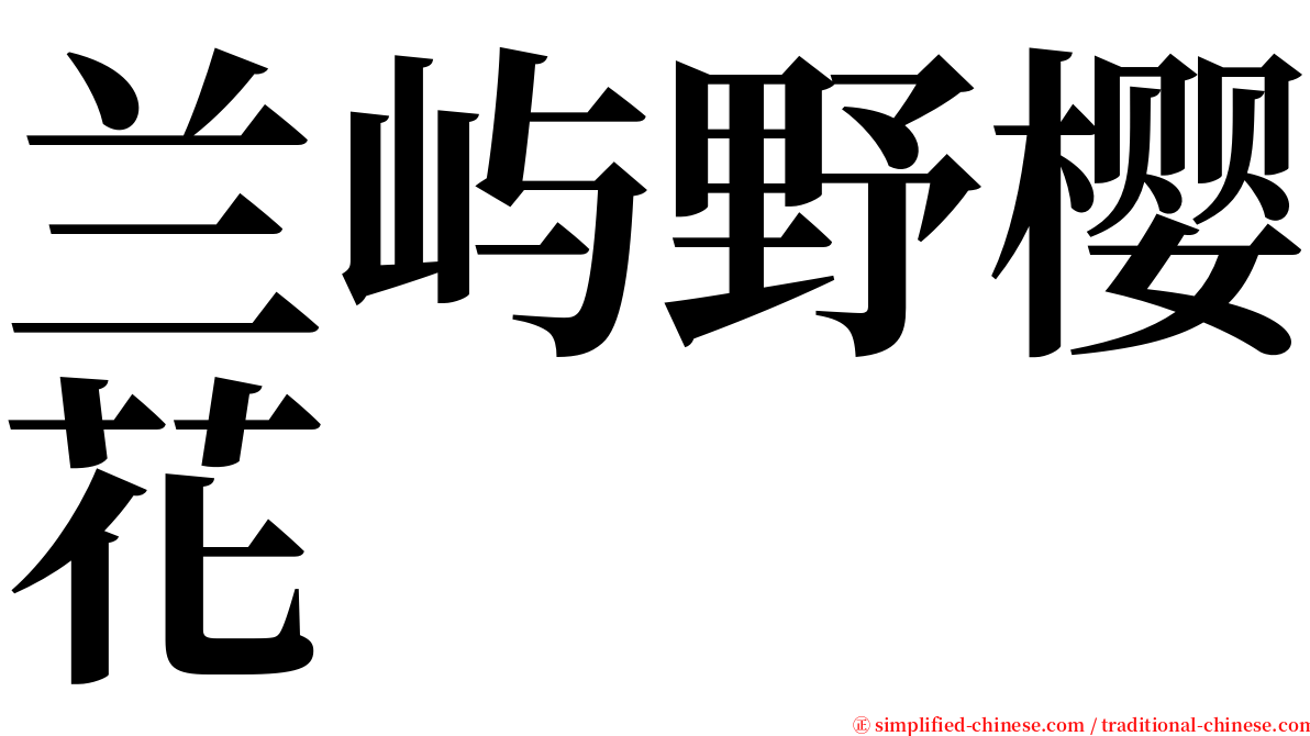兰屿野樱花 serif font