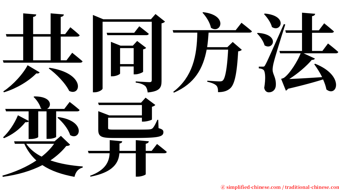 共同方法变异 serif font
