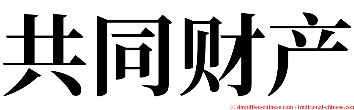 共同财产 serif font
