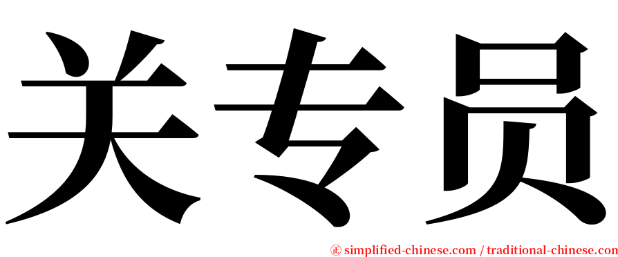关专员 serif font