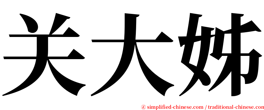 关大姊 serif font