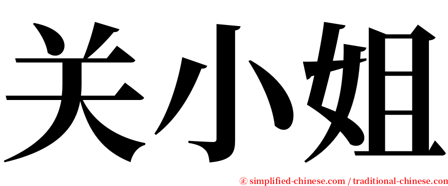 关小姐 serif font
