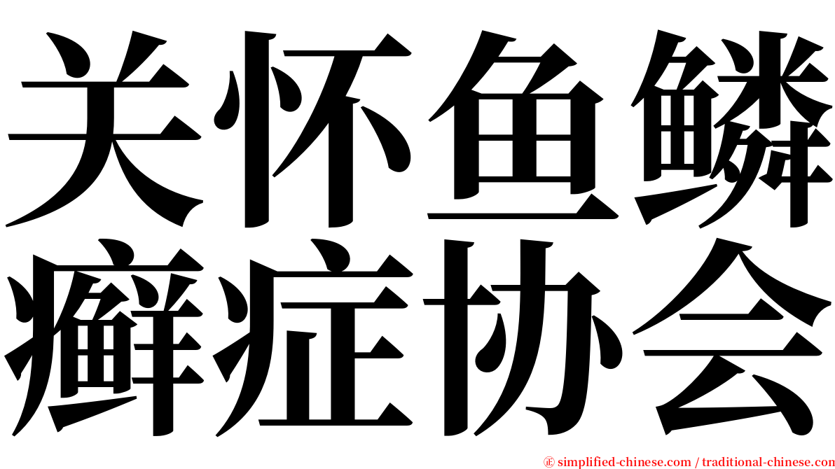 关怀鱼鳞癣症协会 serif font