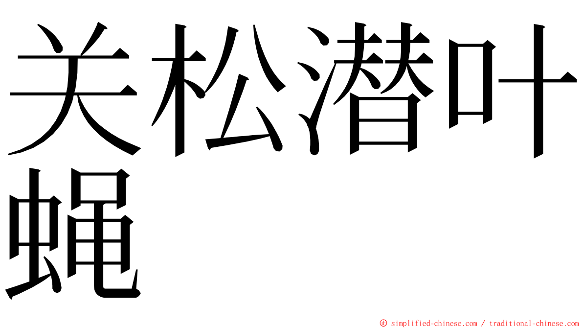 关松潜叶蝇 ming font