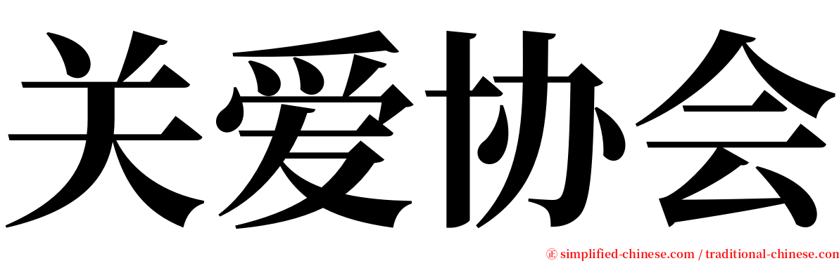 关爱协会 serif font