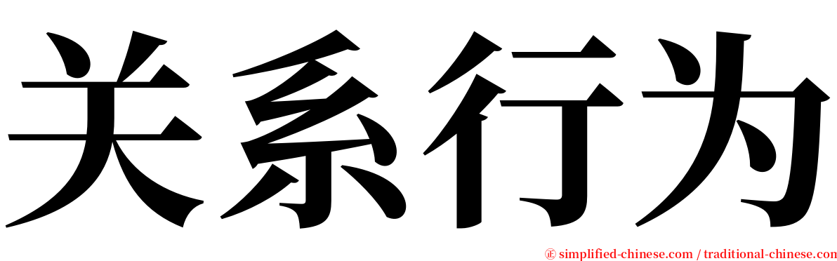 关系行为 serif font