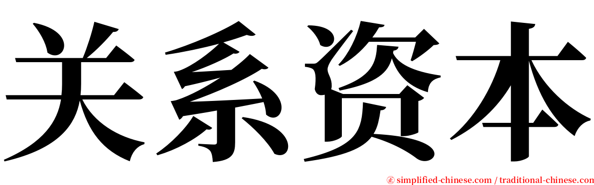 关系资本 serif font