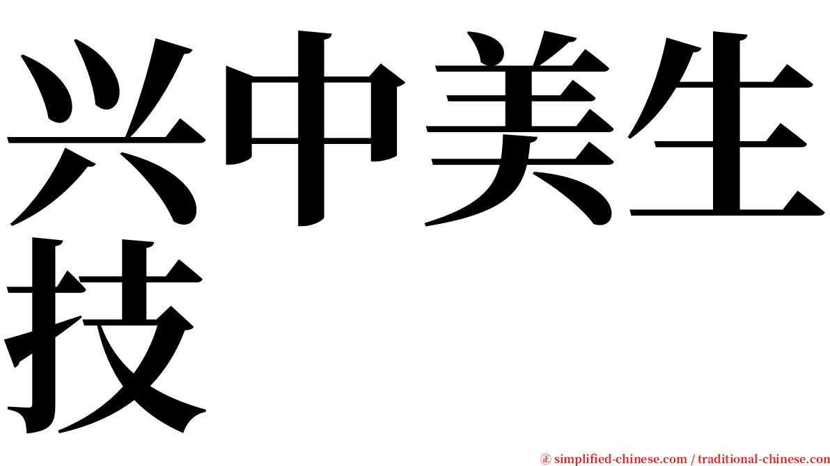 兴中美生技 serif font