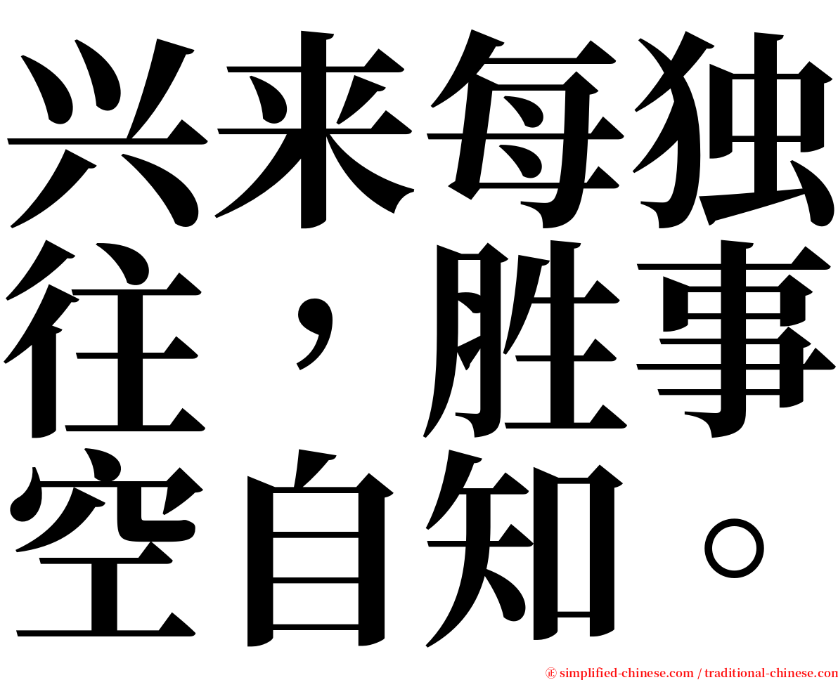 兴来每独往，胜事空自知。 serif font
