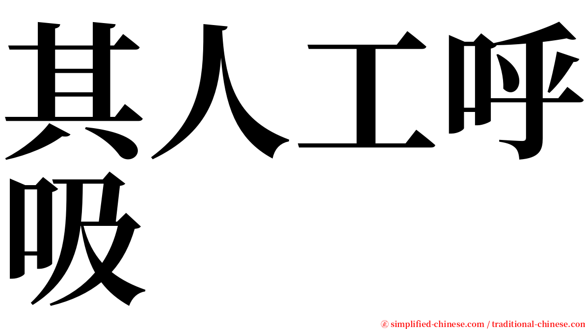 其人工呼吸 serif font