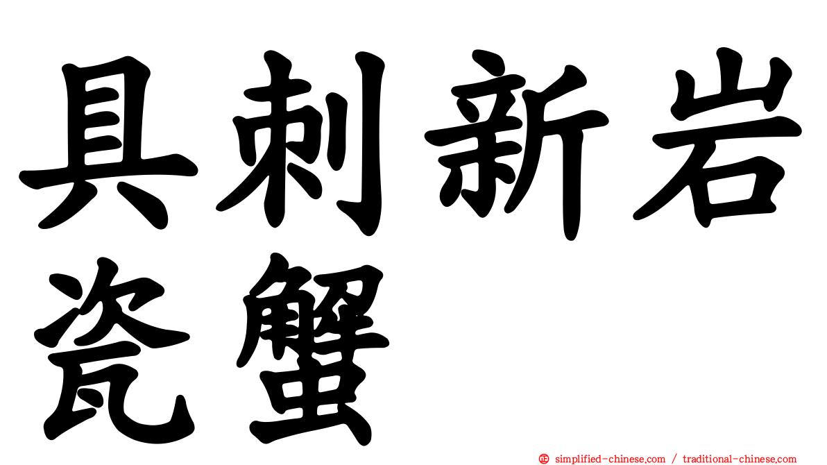 具刺新岩瓷蟹