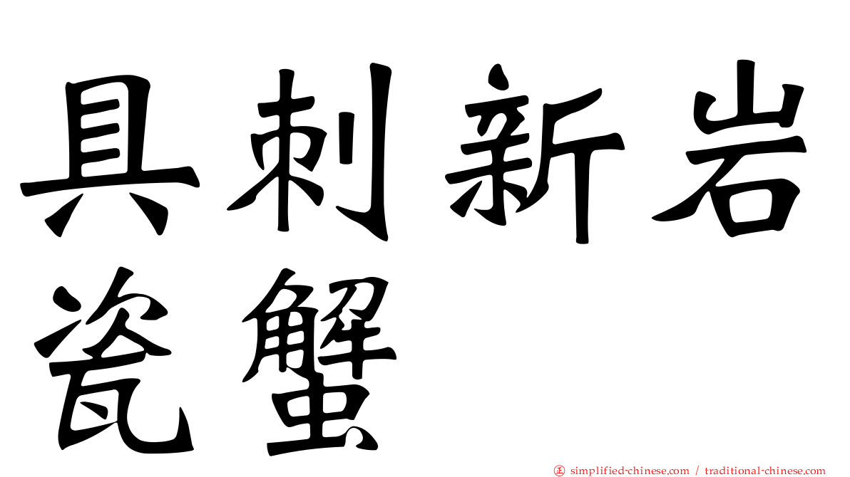 具刺新岩瓷蟹