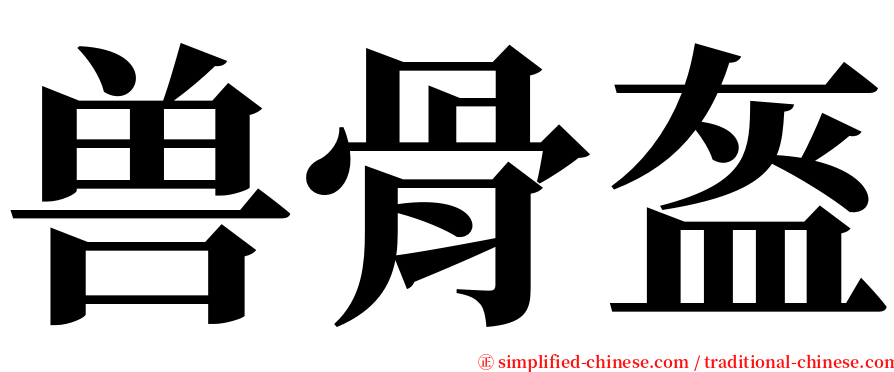兽骨盔 serif font
