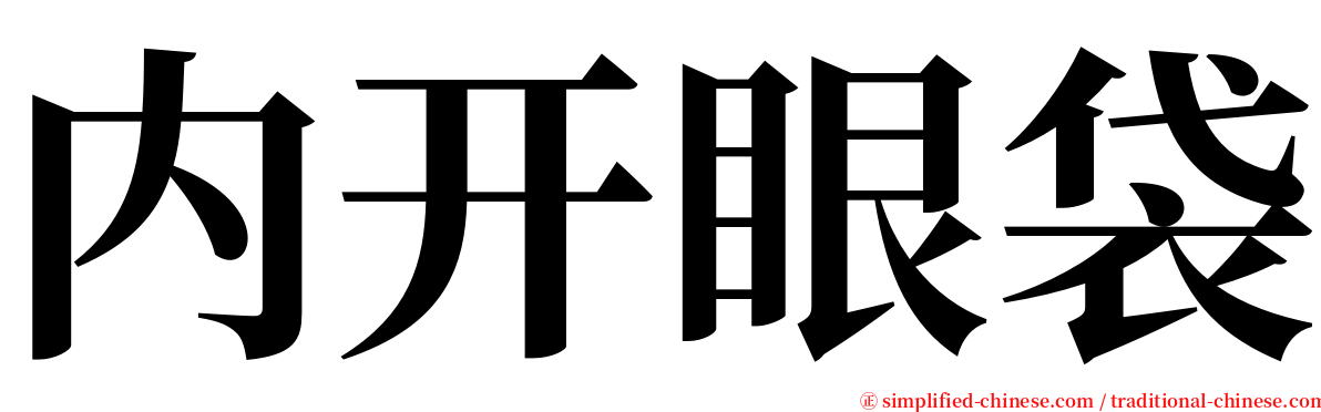 内开眼袋 serif font