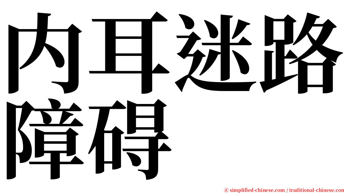 内耳迷路障碍 serif font