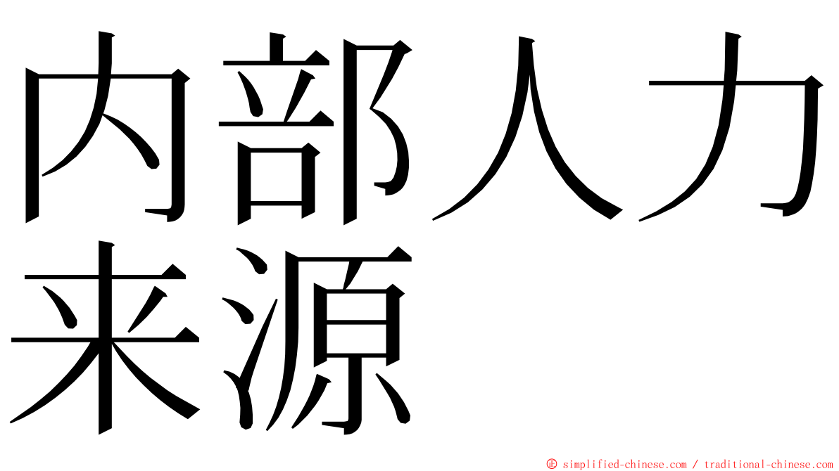 内部人力来源 ming font