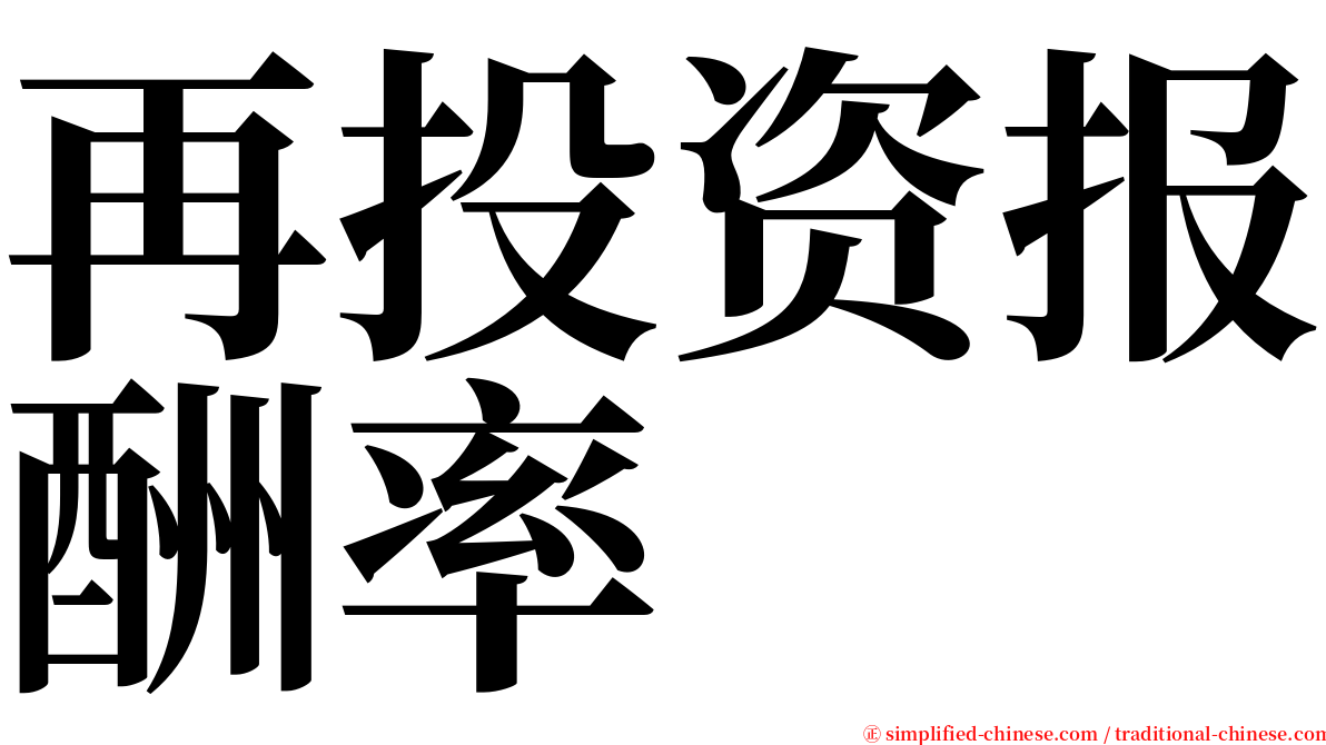 再投资报酬率 serif font