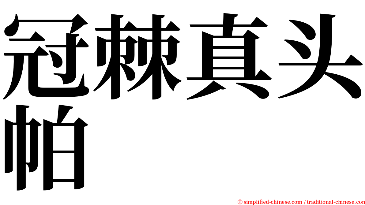 冠棘真头帕 serif font