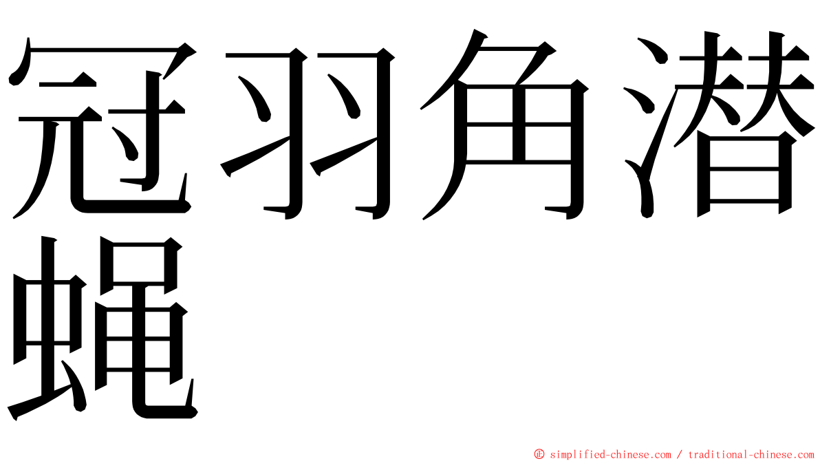 冠羽角潜蝇 ming font