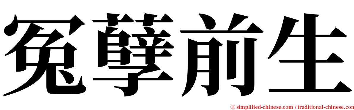 冤孽前生 serif font
